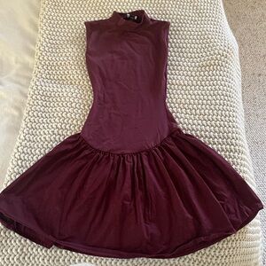 We Wore What maroon dress. Form fitting.